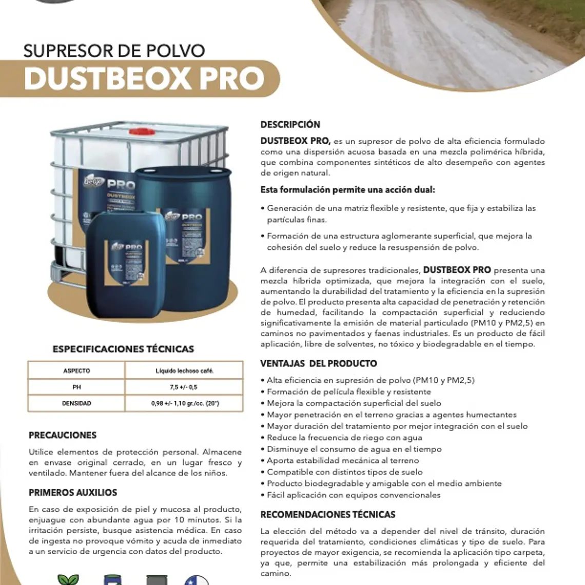 DustBeox PRO - 1000 Litros Supresor de Polvo 2