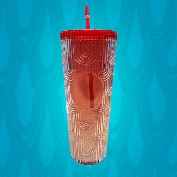 VASO 700ML CON BOMBILLA - ARCOIRIS - ROJO