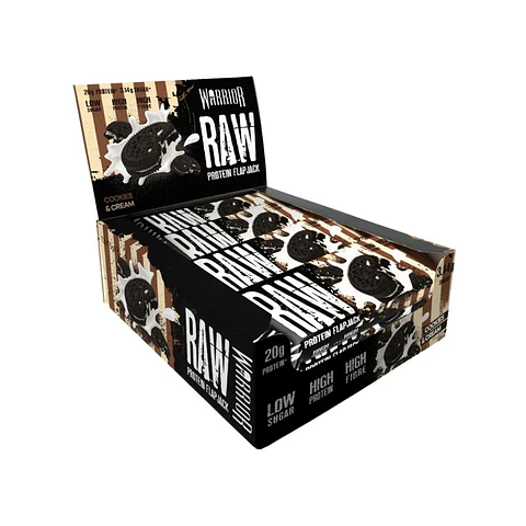 Caja de Barra de proteína Warrior Raw sabor Cookies and Cream - Warrior (12un)