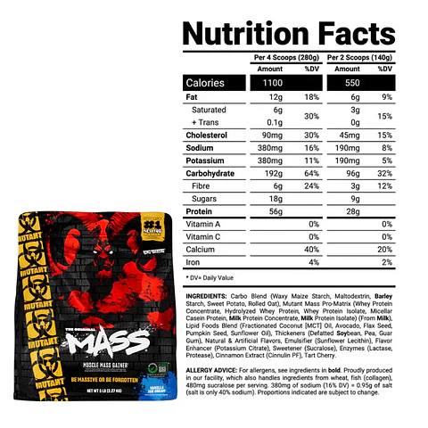 Mutant Mass 5 LB Mass Gainer Mutant 