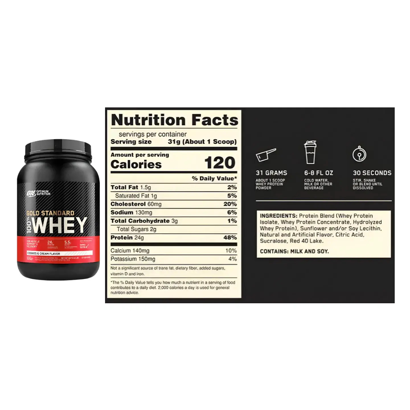 Gold Standard Whey 1.85 LB Proteina Whey ON  2
