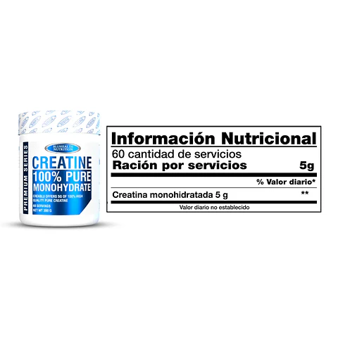 Creatina Bluhealth Nutrition 300 G - 60 servicios Creatina Monohidratada