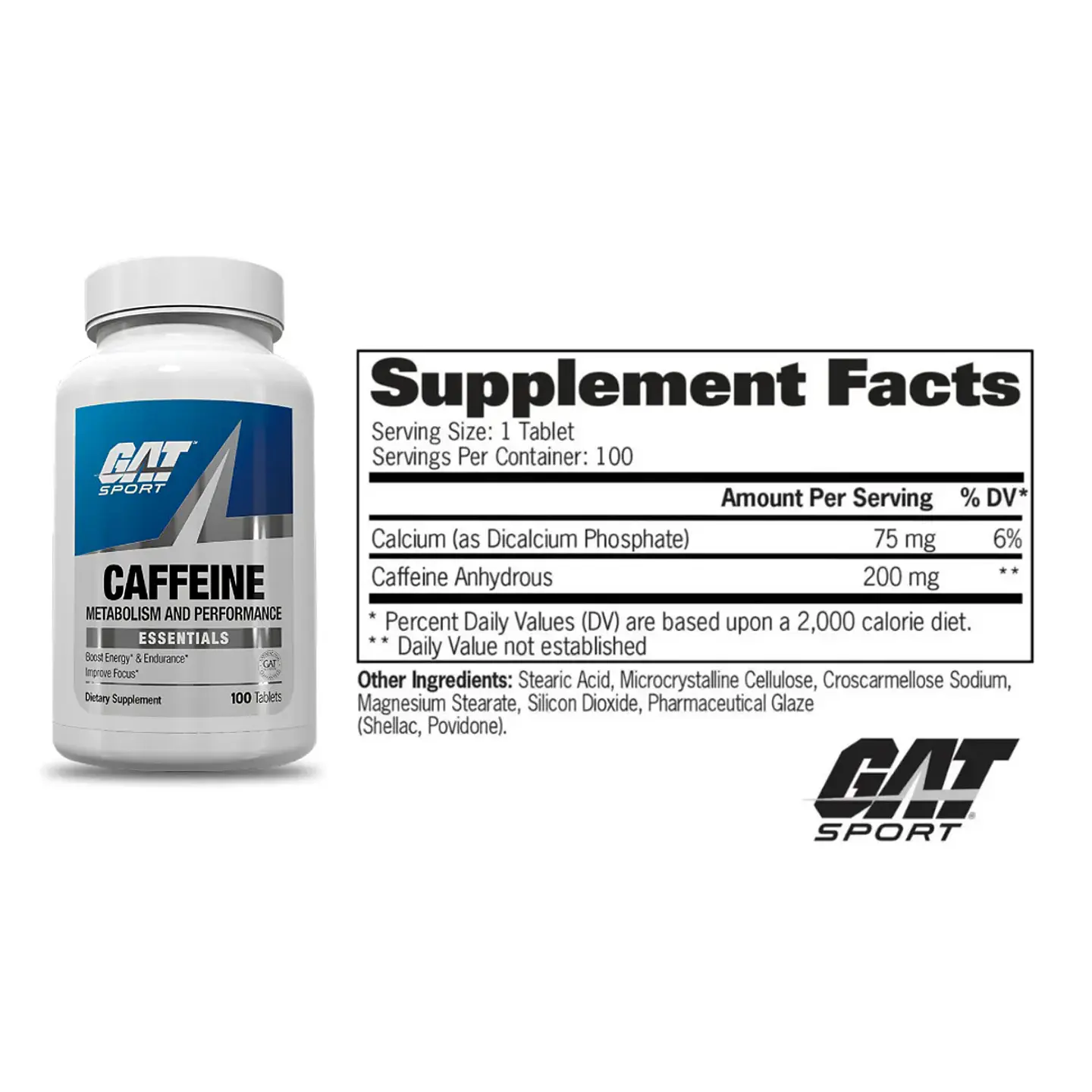 GAT Caffeine 100 Tablets 2