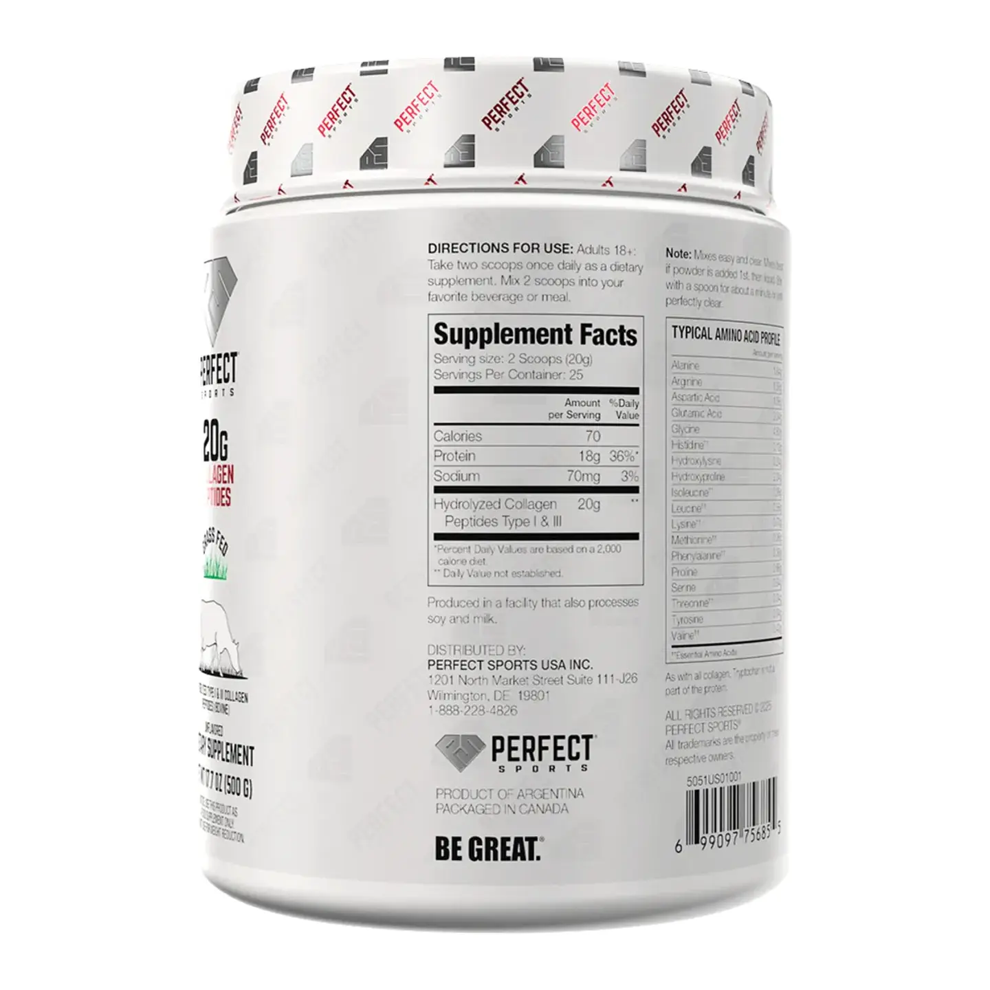 Colageno Collagen Peptides 500 gr Perfect Sports 2