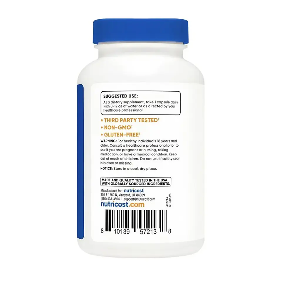 Ashwagandha NUTRICOST 600 mg - 120 cápsulas 3