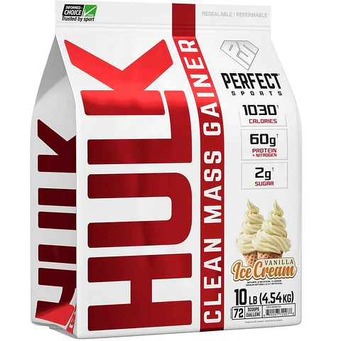 Ganador de peso HULK MASS GAINER 10 lb Perfect Sports - Vanilla Ice Cream