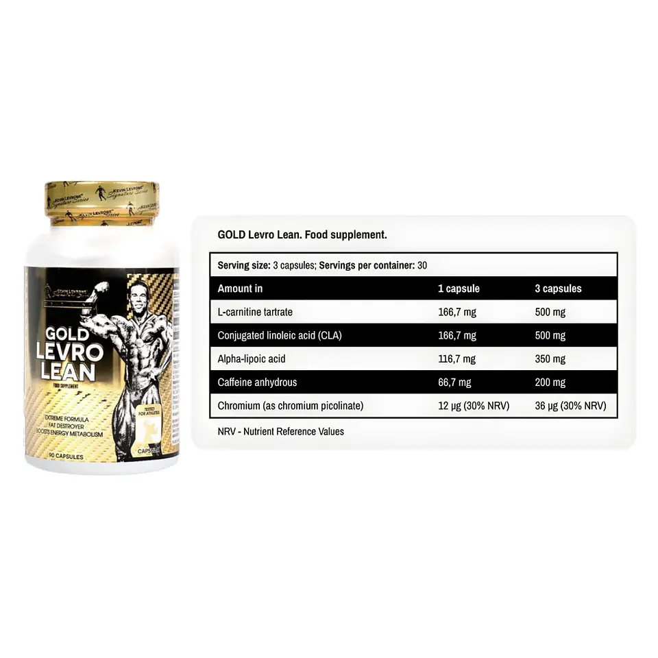 Gold Levro Lean - Térmogenico Kevin levrone 90 Capsulas 2