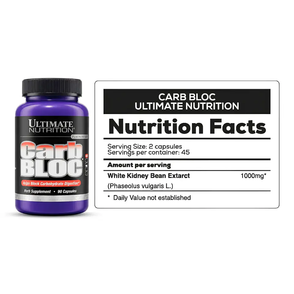 Carb Bloc Ultimate Nutrition - Bloqueador de Carbohidratos Ultimate Nutrition - 90 Cápsulas 2