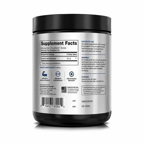 CREATINA 150 GRAMOS UNIVERSE NUTRITION MONOHIDRATADA