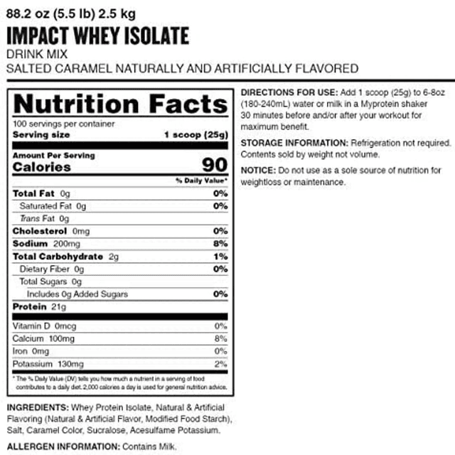Impact Whey Isolate 2.5kg My Protein