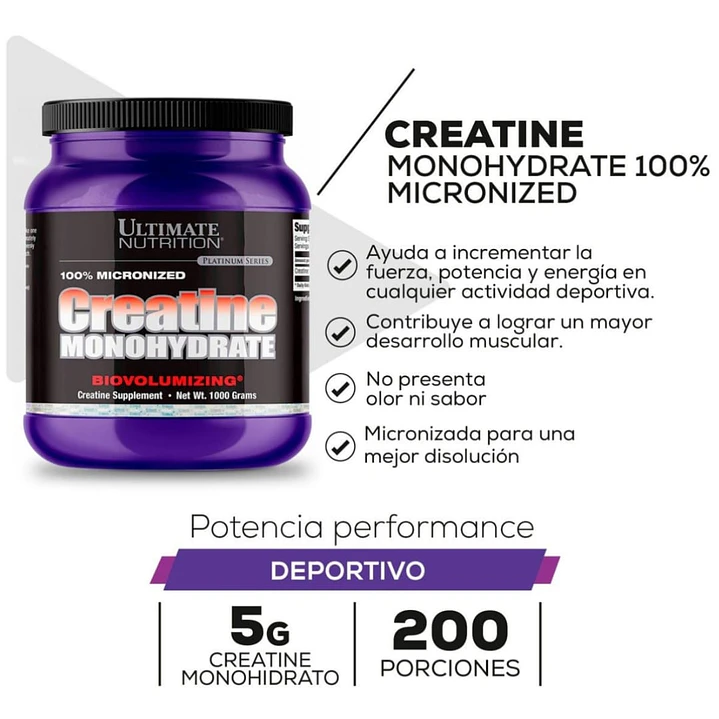 Creatina Monohydrate Ultimate Nutrition 1kg 3