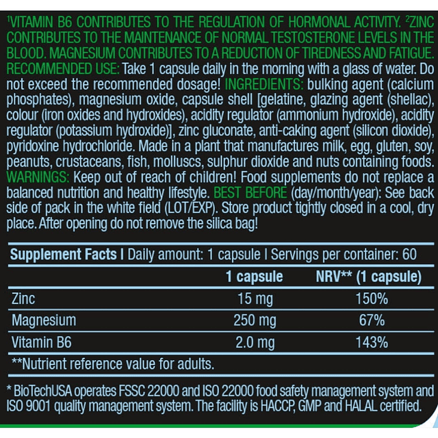 BioTechUSA ZMB 60 Cápsulas