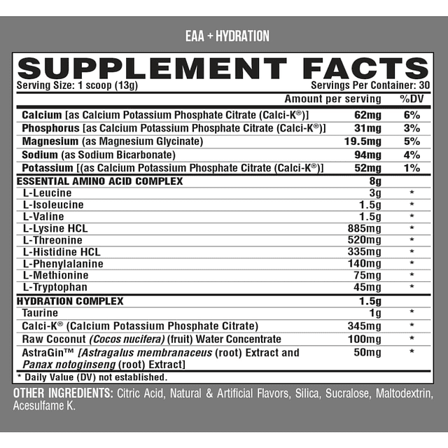 EAA+ Hydration Refuel. Build 30 servicios