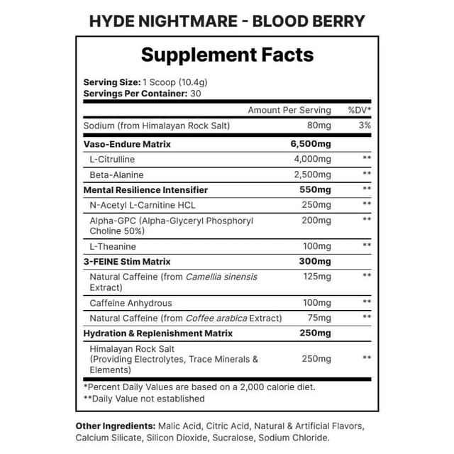 Hyde Nightmare 30 Servicios