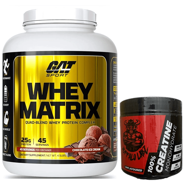 GAT Whey Matrix 5 lb + Creatine 100% monohydrate Buffalo Labz 300gr