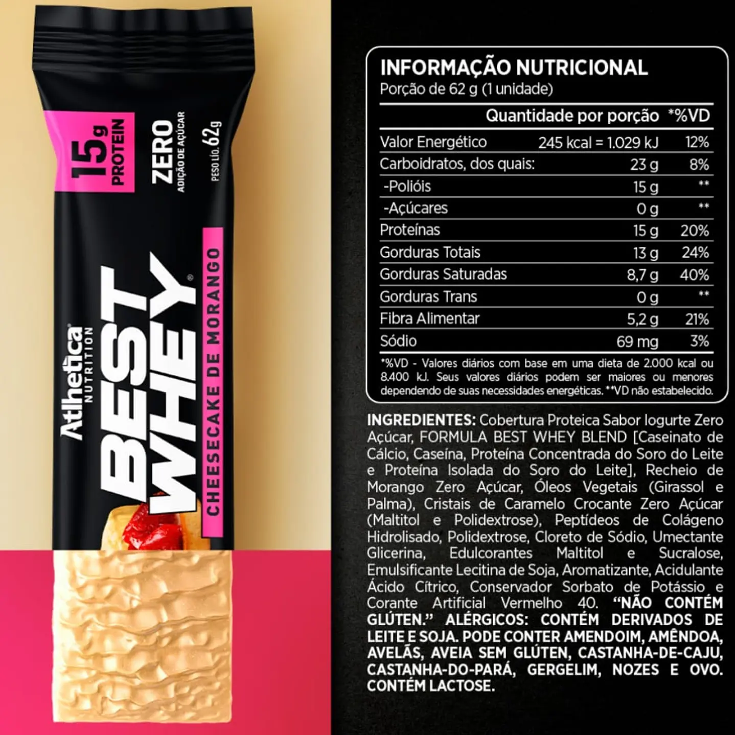 Atlhetica Nutrition Best Whey Bar 62gr (box 12 unidades) 2