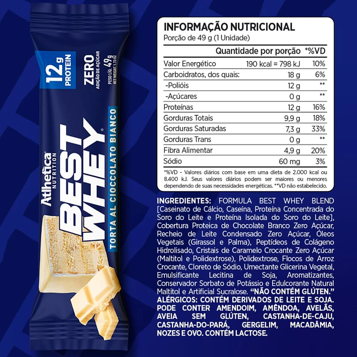 Atlhetica Nutrition Best Whey Bar 49gr (box 12 unidades) 12