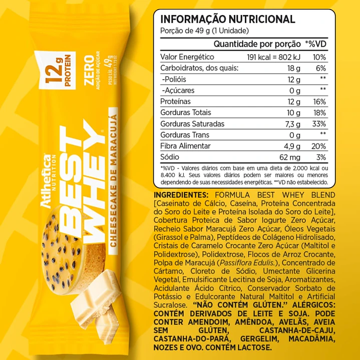 Atlhetica Nutrition Best Whey Bar 49gr (box 12 unidades) 6