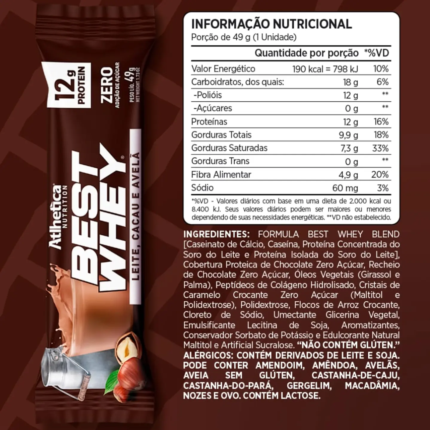 Atlhetica Nutrition Best Whey Bar 49gr (box 12 unidades) 14