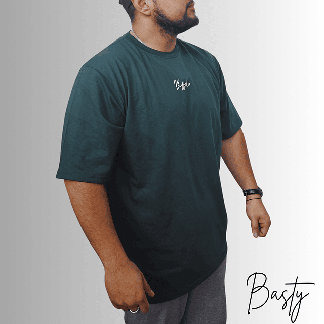 Polera Oversize Simple Buffalo Club - Verde botella