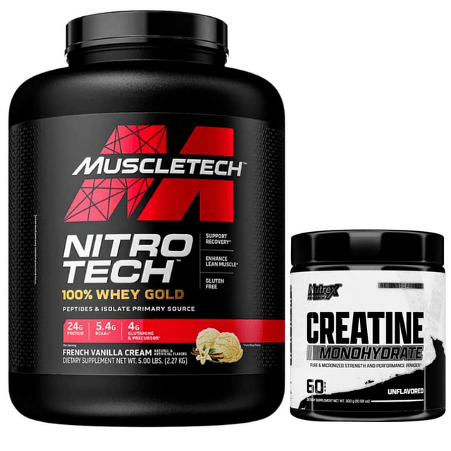 Nitro Tech 100% Whey Gold 5 lb + Creatina Drive Nutrex 300gr