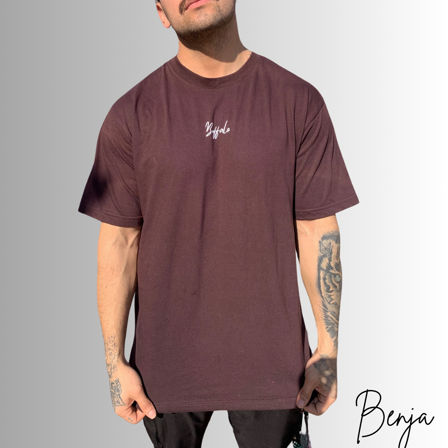 Polera Oversize Simple Buffalo Club - Cafe moro 4