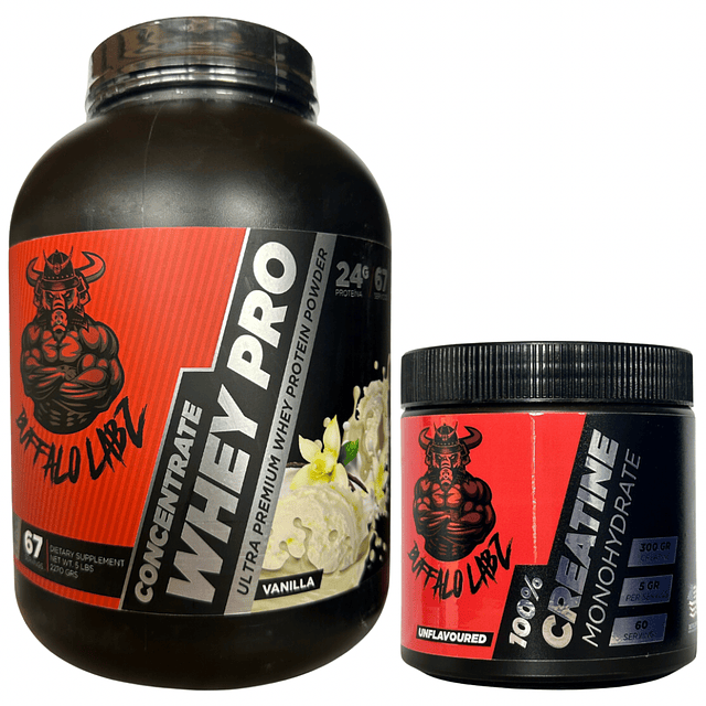 Concentrate Whey Pro Buffalo Labz 5 lb + Creatine 100% monohydrate Buffalo Labz 300gr