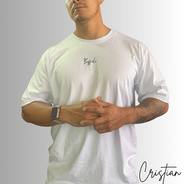 Polera Oversize Buffalo Club - Gymbuffalo Blanco