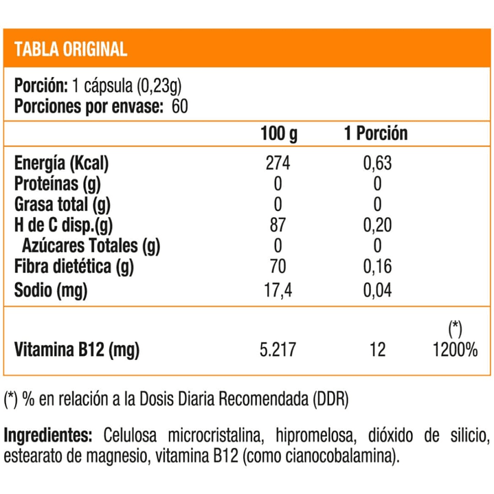 Vit B12 12 mcg 60 Cápsulas 2