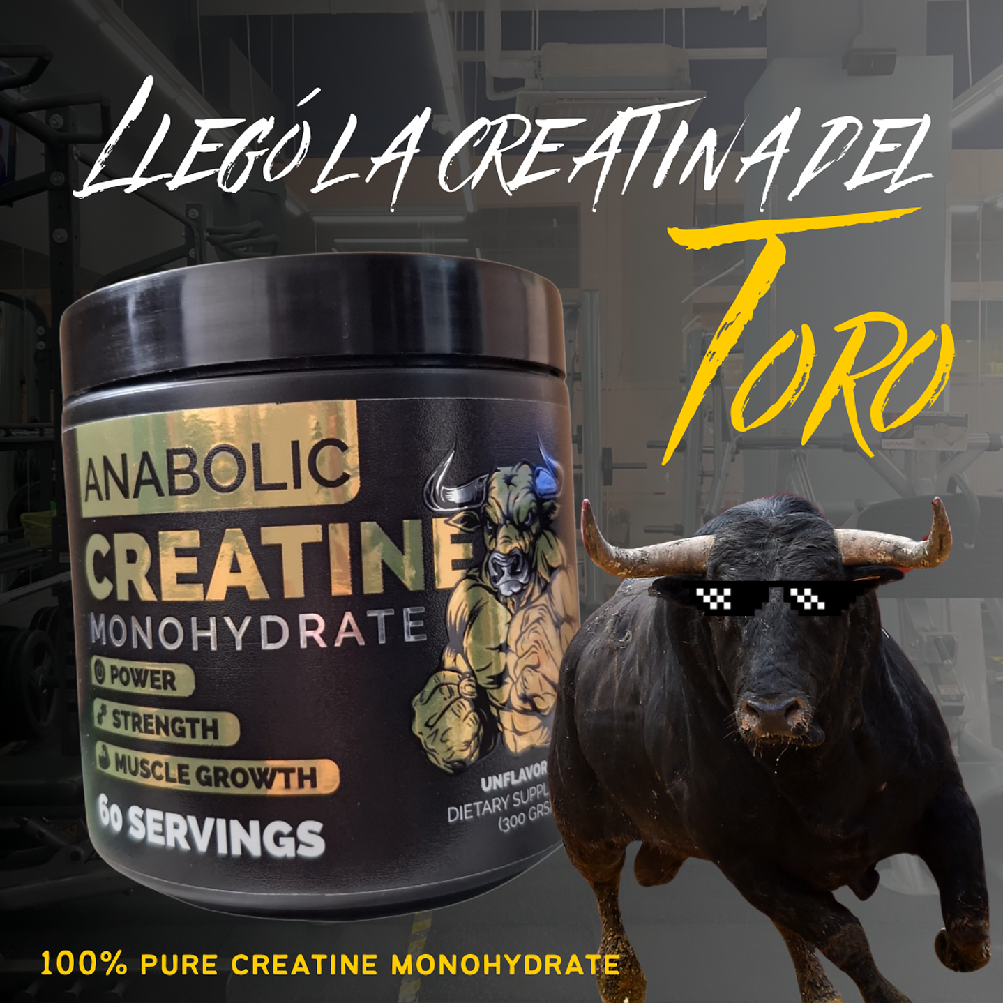 Anabolic Creatina Monohydrate Bull 300gr 3