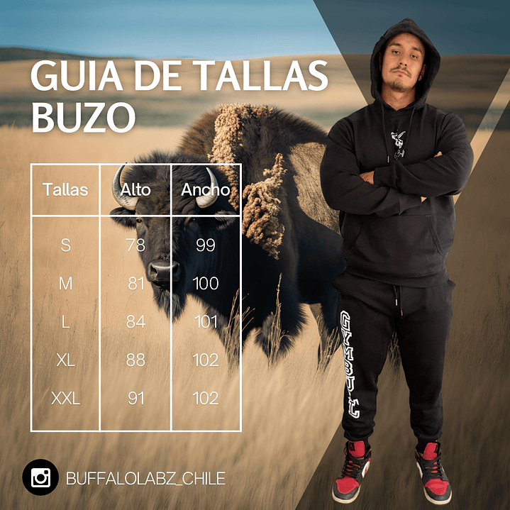 Buzo Buffalo Club - GymBull Negro 6