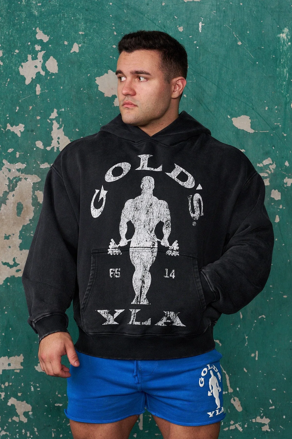5161 - Sudadera Con Capucha Clasico Gold Gym - Negro