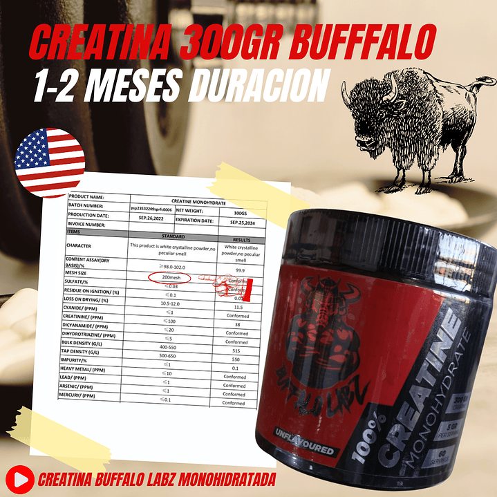 Buffalo Vegan Force 2lb + Creatine 100% monohydrate Buffalo Labz 300gr 7