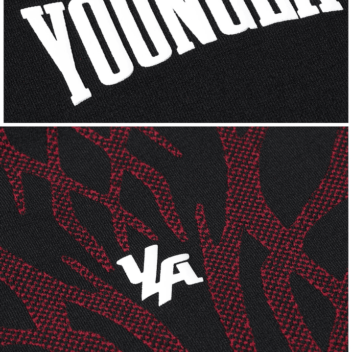 Camisa De Compresion Gotica Youngla - Negro con rojo 3