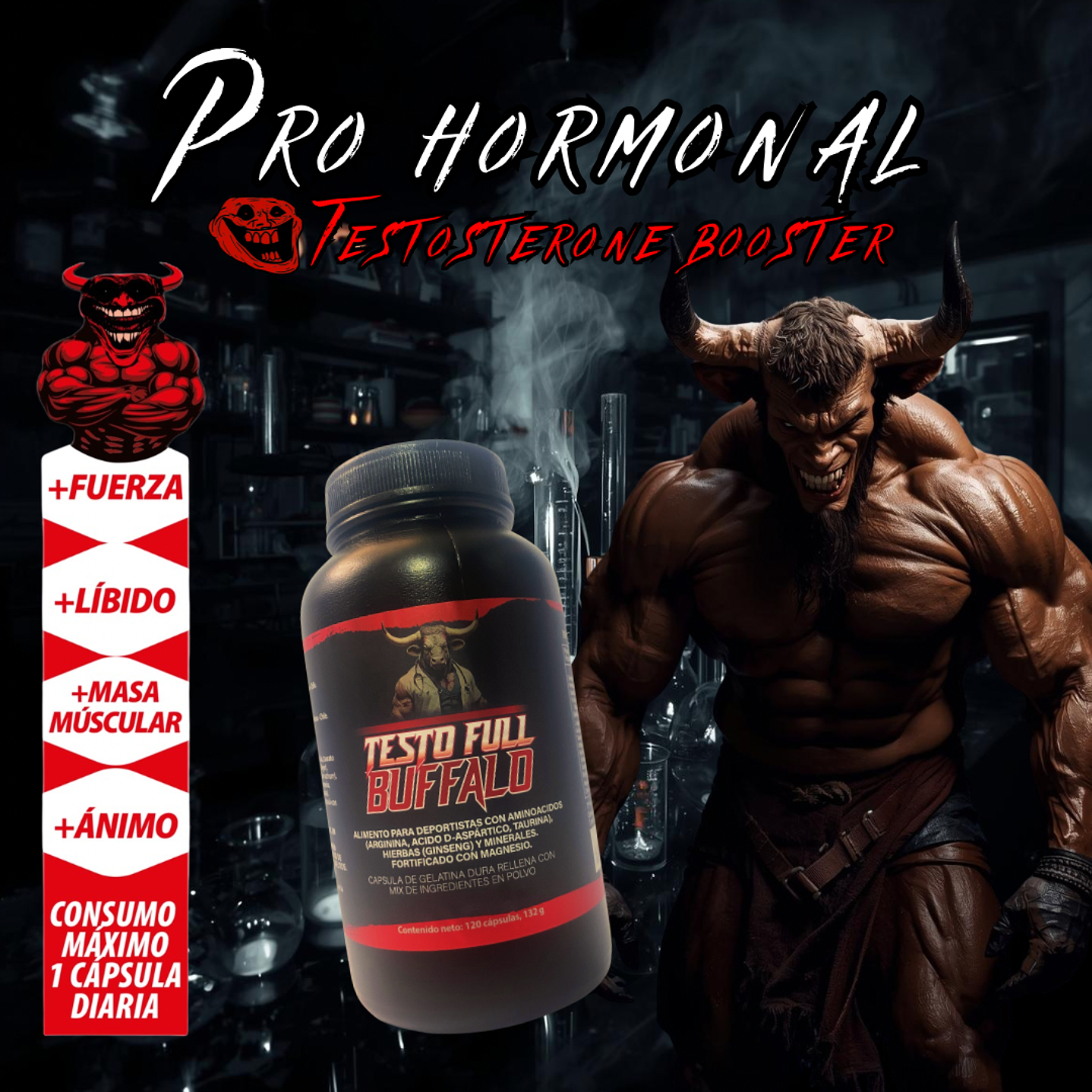 Testo Full Buffalo 120 capsulas (3 unidades) 3