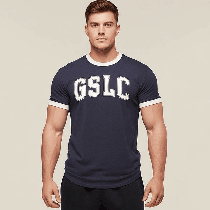 Camiseta Ringer GSLC Gymshark - Azul Marino 1
