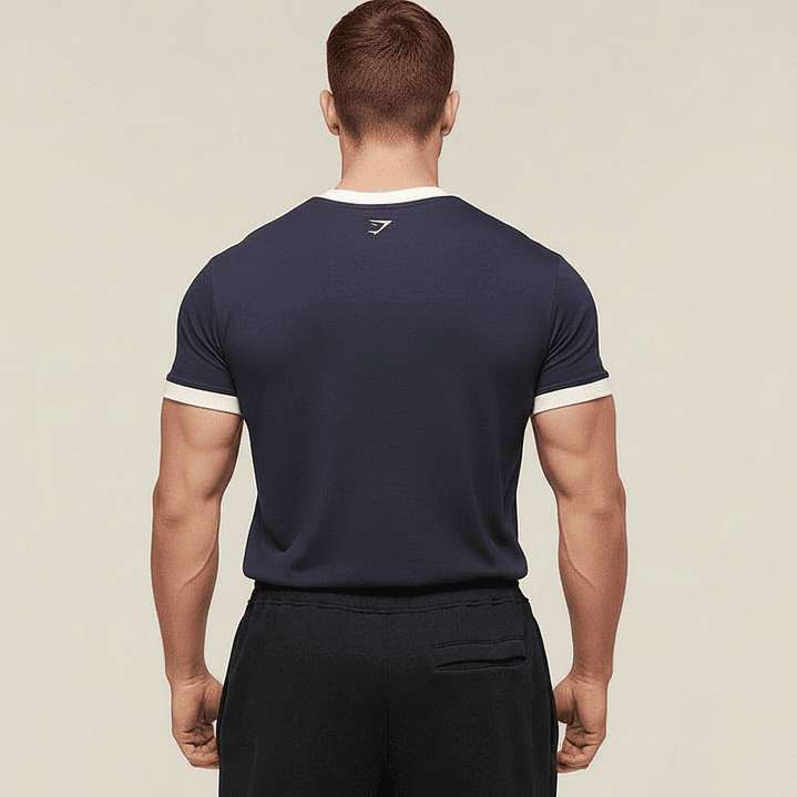 Camiseta Ringer GSLC Gymshark - Azul Marino 2