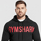 Poleron Capucha Gymshark - Negro con rojo - Miniatura 2