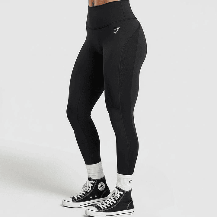 Leggings con cinturilla de malla Gymshark - Negro 2