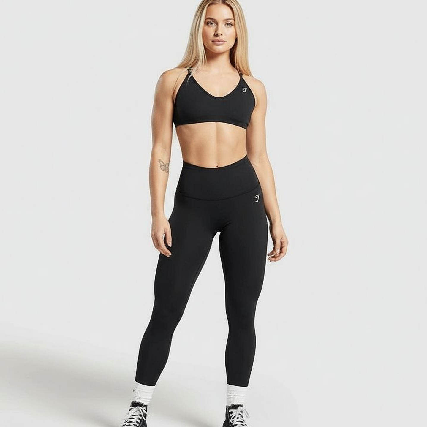 Leggings con cinturilla de malla Gymshark - Negro 1