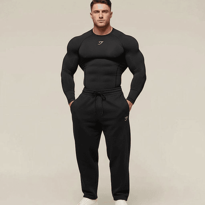 Camisa De Compresion Manga Larga Gymshark - Negro