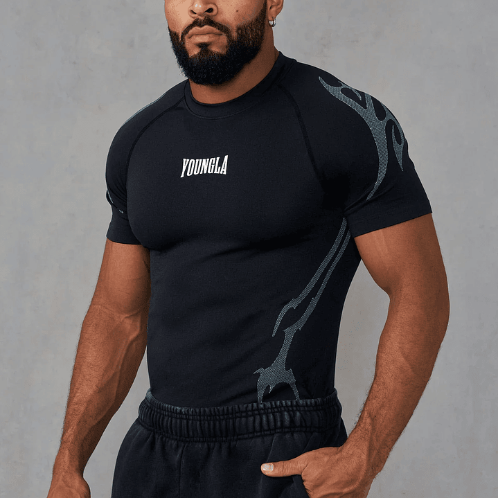 4067 - Compresion Gotica - Negro con azul