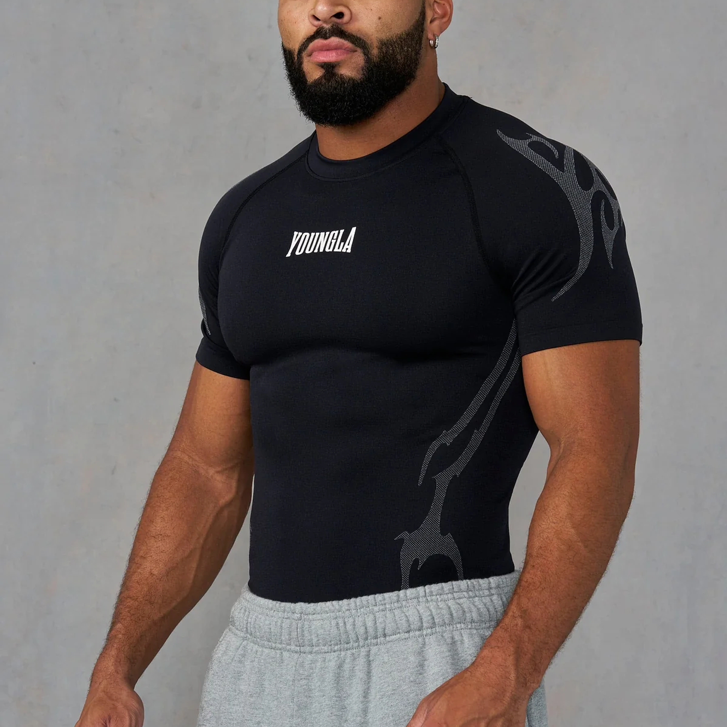 4067 - Compresion Gotica - Negro con gris 1