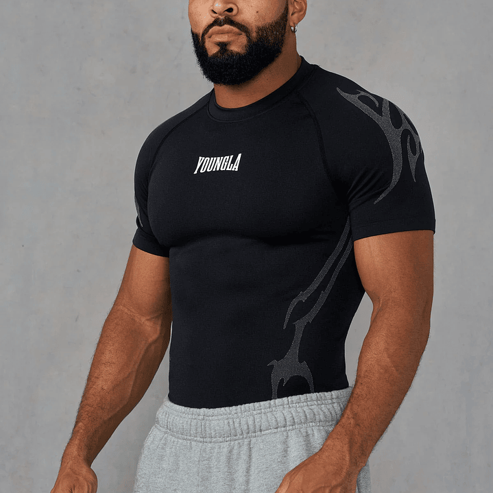 4067 - Compresion Gotica - Negro con gris 1