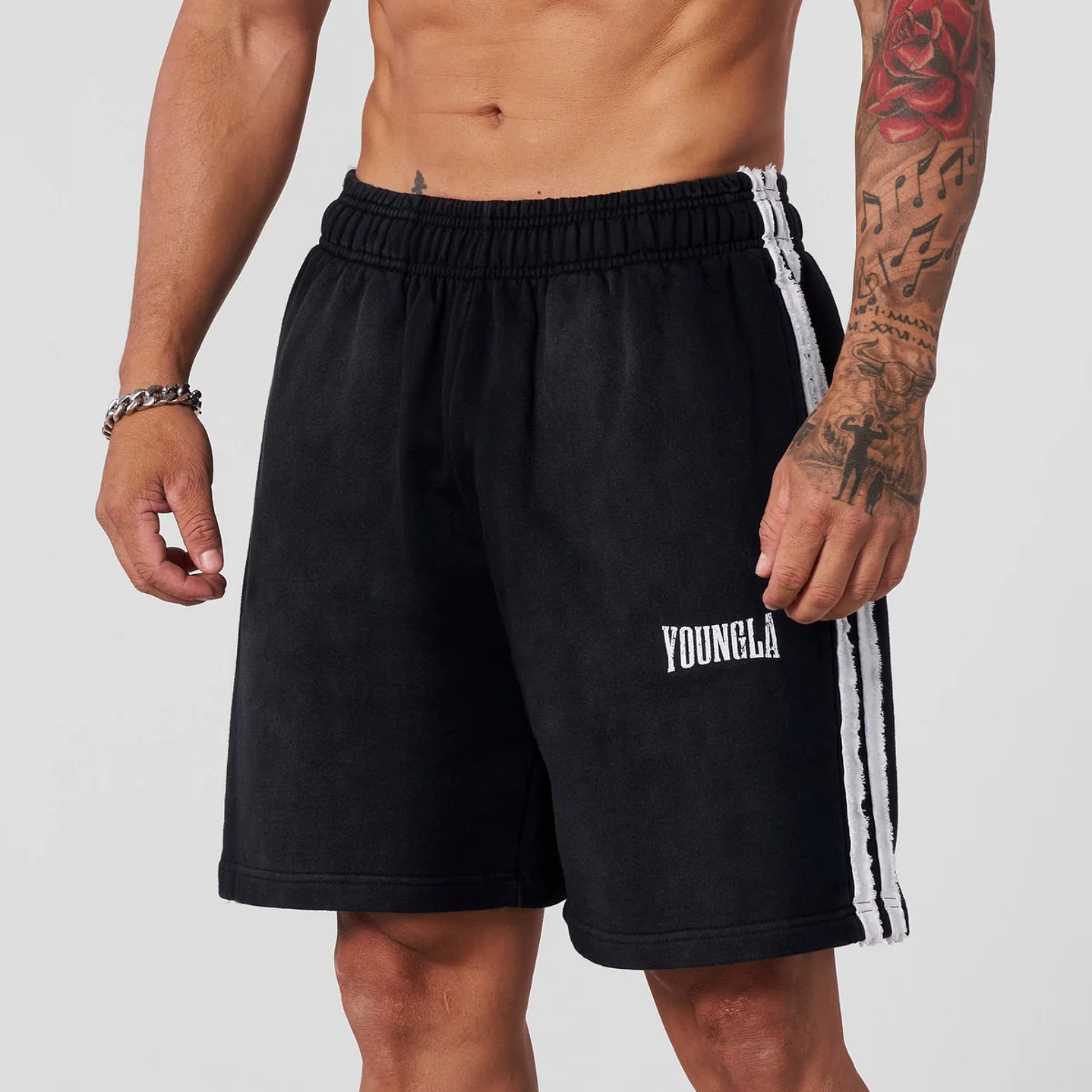 1058 - Short Deportivo Rayas - Negro 1