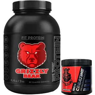 Pack Proteina Whey Grizzly Bear - 2 Kilos + Creatine 100% monohydrate Buffalo Labz 300gr