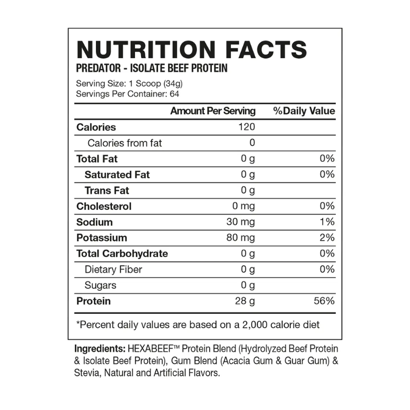 Pack Predator Isolate Beef Protein 4.8 lbs - 64 servicios + Creatine 100% monohydrate Buffalo Labz 300gr 3