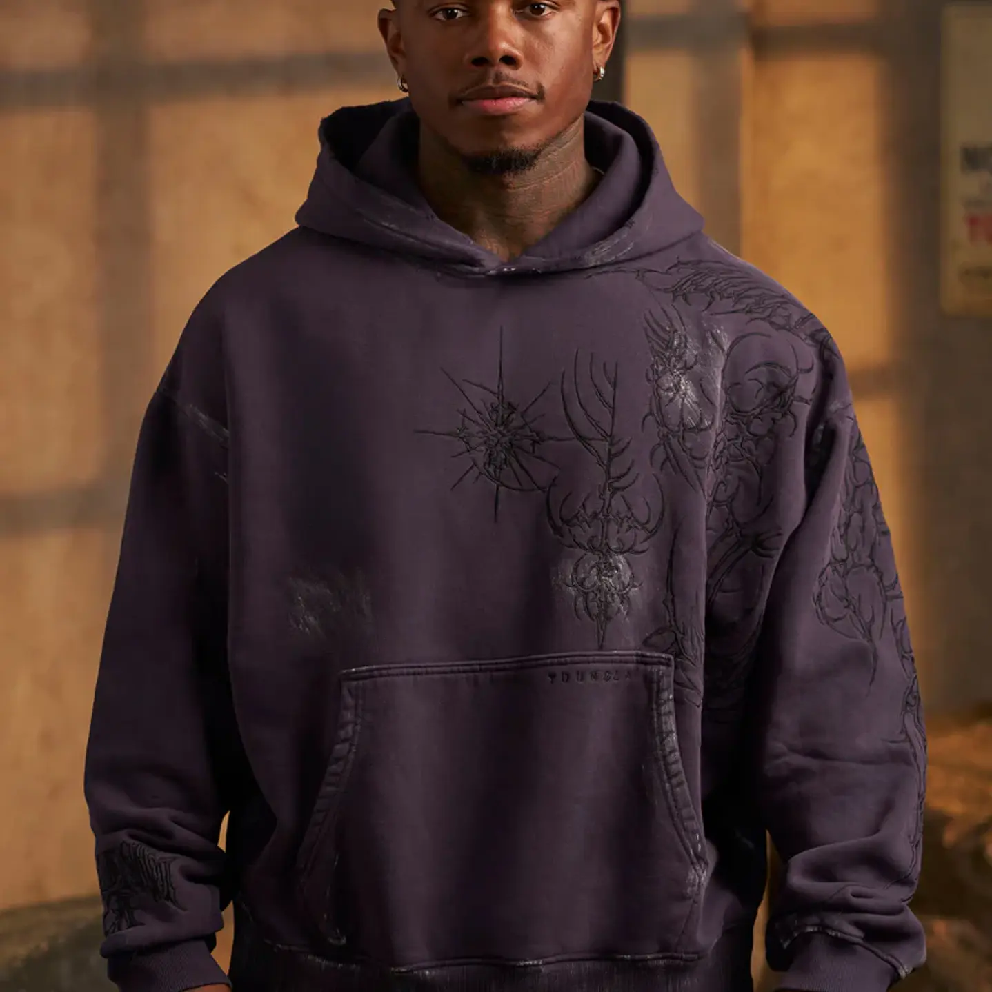 5057 - Sudadera Con Capucha Cyberpunk - Morada 1