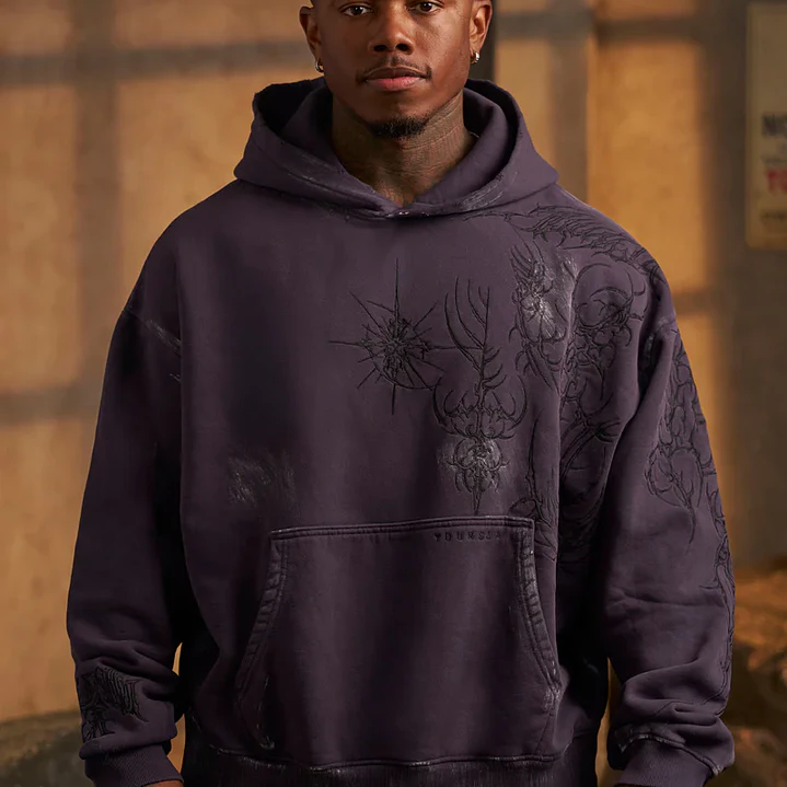 5057 - Sudadera Con Capucha Cyberpunk - Morada 1