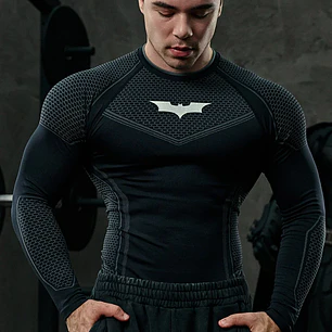 8004 - Compresion Batman Manga Larga - Negra